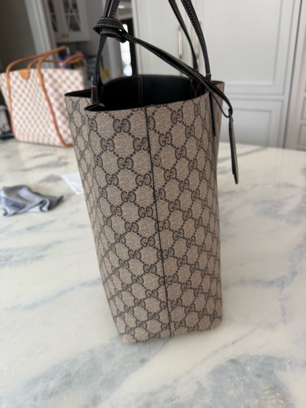 Gucci Reversible Tote with GG Coated Canvas/Black - Picture 10 of 13